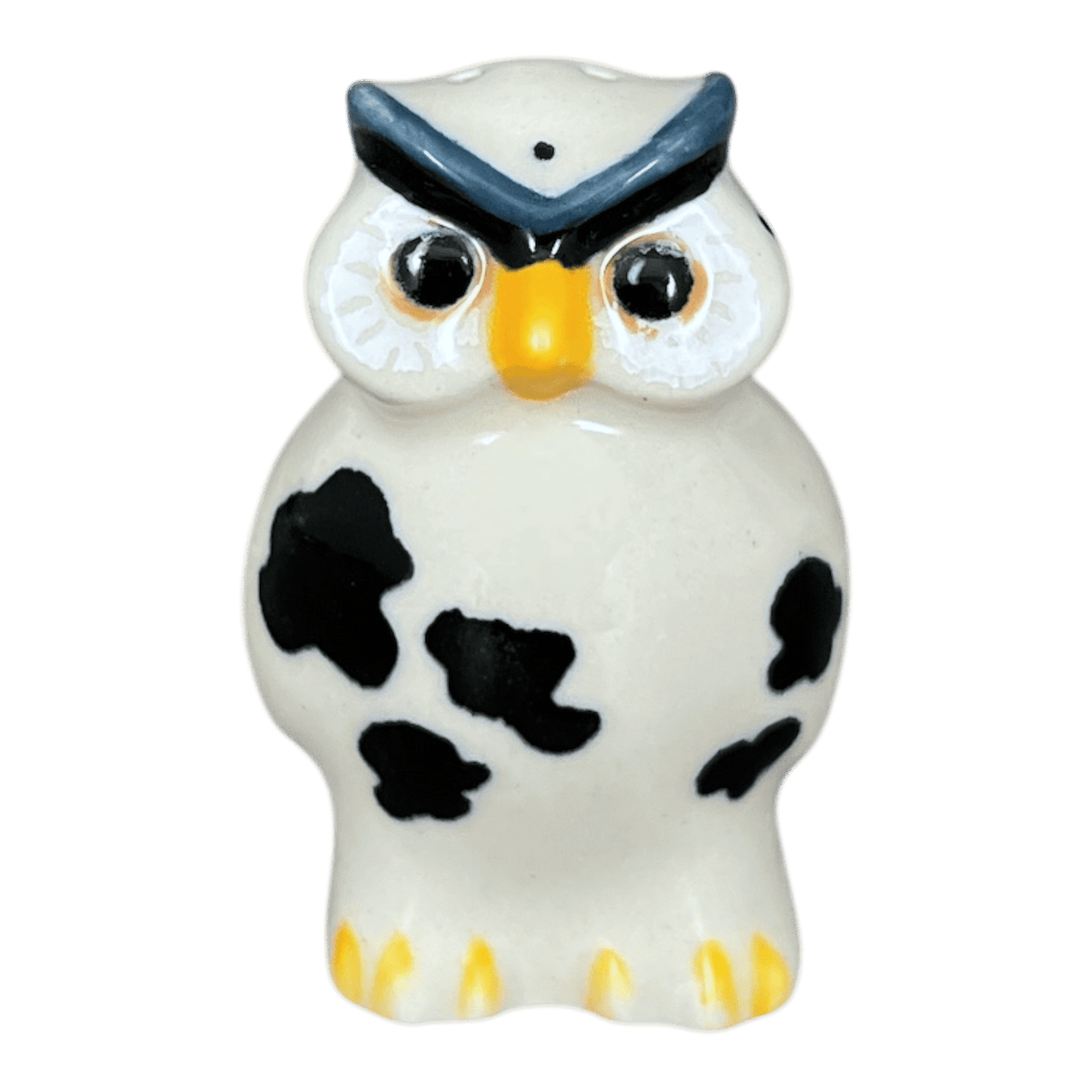 Shaker, Owl, 2.25" in "Cowabunga - Blue Rim" by Ceramika Artystyczna | AD91-2417X