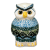 Polish Pottery CA 2.25" Individual Owl Shaker (Aztec Blues) | AD91-U4428 at PolishPotteryOutlet.com