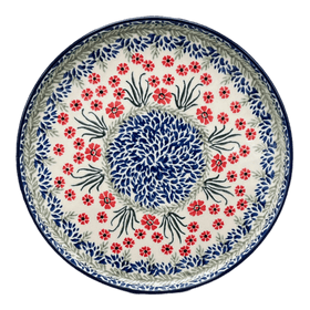 Polish Pottery 10" Round Tray (Red Aster) | AE93-1435X Additional Image at PolishPotteryOutlet.com