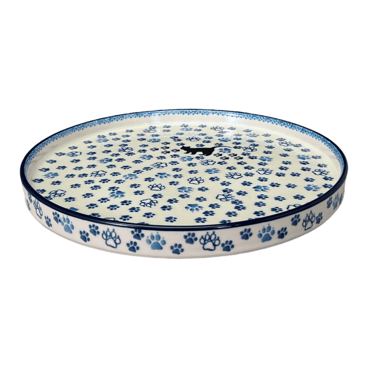 Tray, Round, 10" in "Cat Tracks" by Ceramika Artystyczna | AE93-1771
