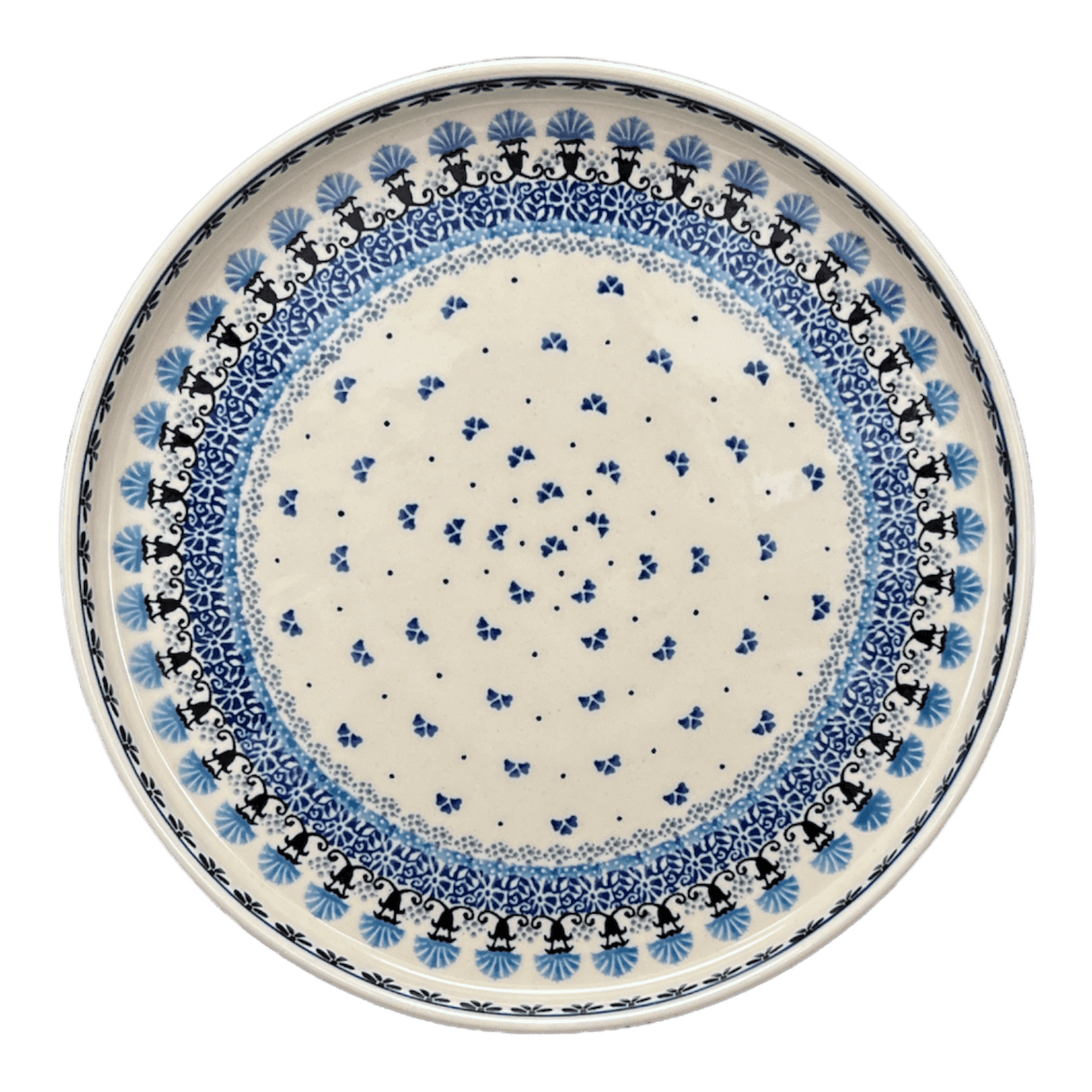 Tray, Round, 10" in "Blue Fan Dance" by Ceramika Artystyczna | AE93-1981X