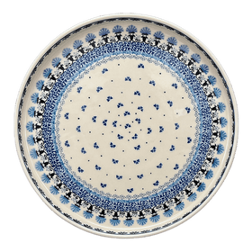 Polish Pottery CA 10" Round Tray (Blue Fan Dance) | AE93-1981X Additional Image at PolishPotteryOutlet.com