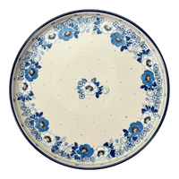 A picture of a Polish Pottery Round Tray (Dusty Anemone) | AE93-2221X as shown at PolishPotteryOutlet.com/products/round-tray-dusty-anemone-ae93-2221x