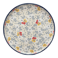 A picture of a Polish Pottery CA 10" Round Tray (Soft Bouquet) | AE93-2378X as shown at PolishPotteryOutlet.com/products/10-round-tray-soft-bouquet-ae93-2378x