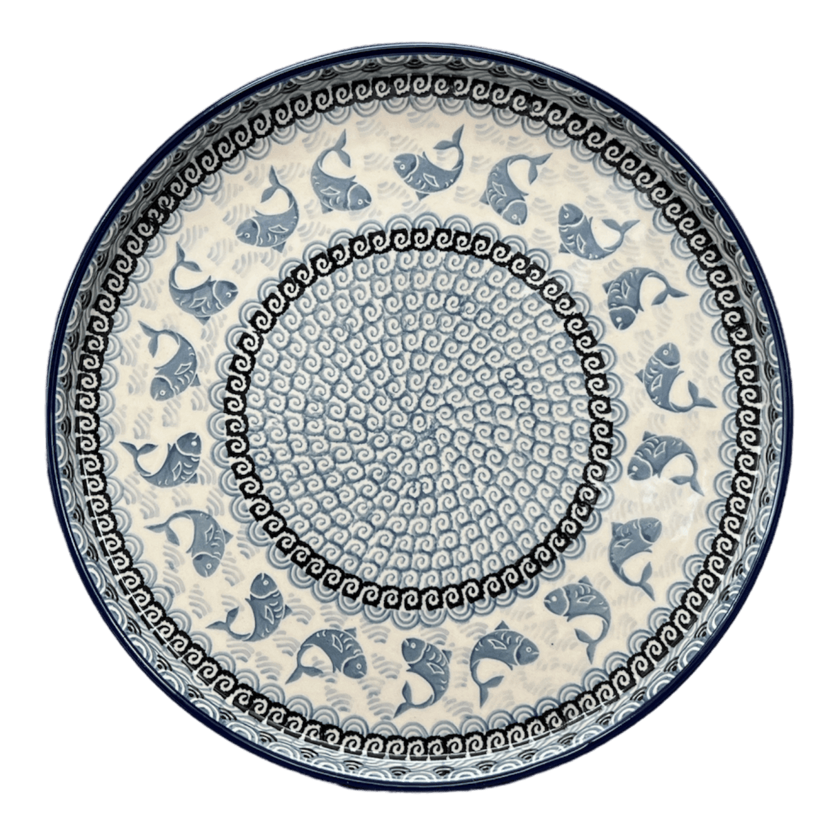 Tray, Round, 10" in "Periwinkle Pond" by Ceramika Artystyczna | AE93-2385X