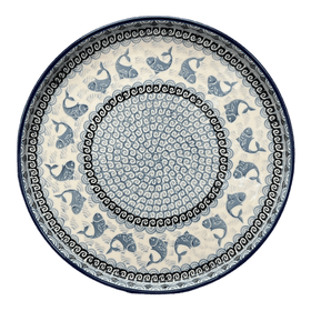 Polish Pottery CA 10" Round Tray (Periwinkle Pond) | AE93-2385X Additional Image at PolishPotteryOutlet.com