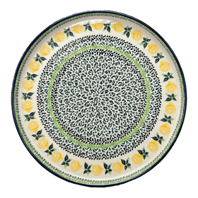 Polish Pottery CA 10" Round Tray (Lemons and Leaves) | AE93-2749X Additional Image at PolishPotteryOutlet.com
