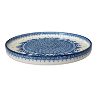 A picture of a Polish Pottery Round Tray (Winter Skies) | AE93-2826X as shown at PolishPotteryOutlet.com/products/round-tray-winter-skies-ae93-2826x