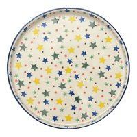 A picture of a Polish Pottery 10" Round Tray (Star Shower) | AE93-359X as shown at PolishPotteryOutlet.com/products/10-round-tray-star-shower-ae93-359x