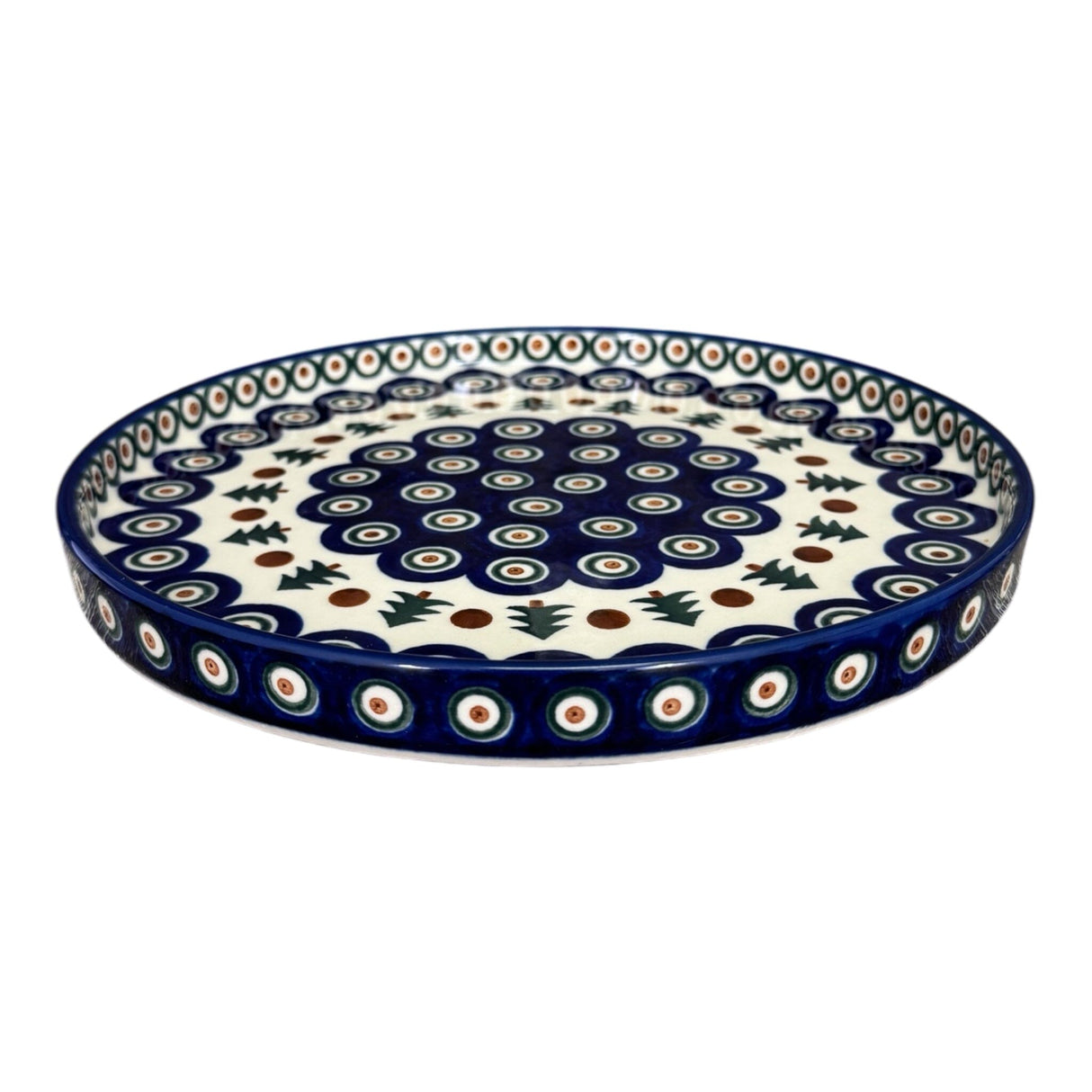 Tray, Round, 10" in "Peacock Pine" by Ceramika Artystyczna | AE93-366X