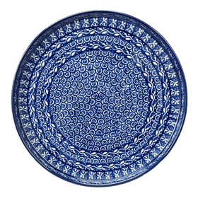 Polish Pottery Round Tray (Wavy Blues) | AE93-905X Additional Image at PolishPotteryOutlet.com