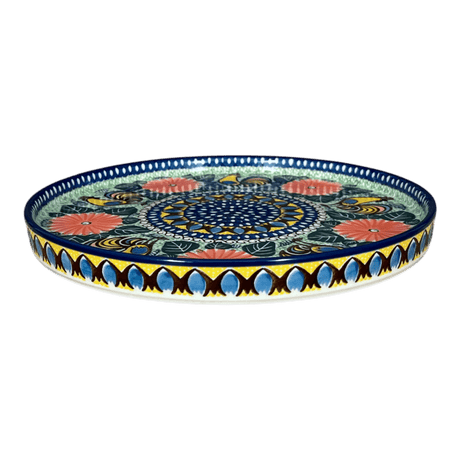 Tray, Round, 10" in "Regal Roosters" by Ceramika Artystyczna | AE93-U2617