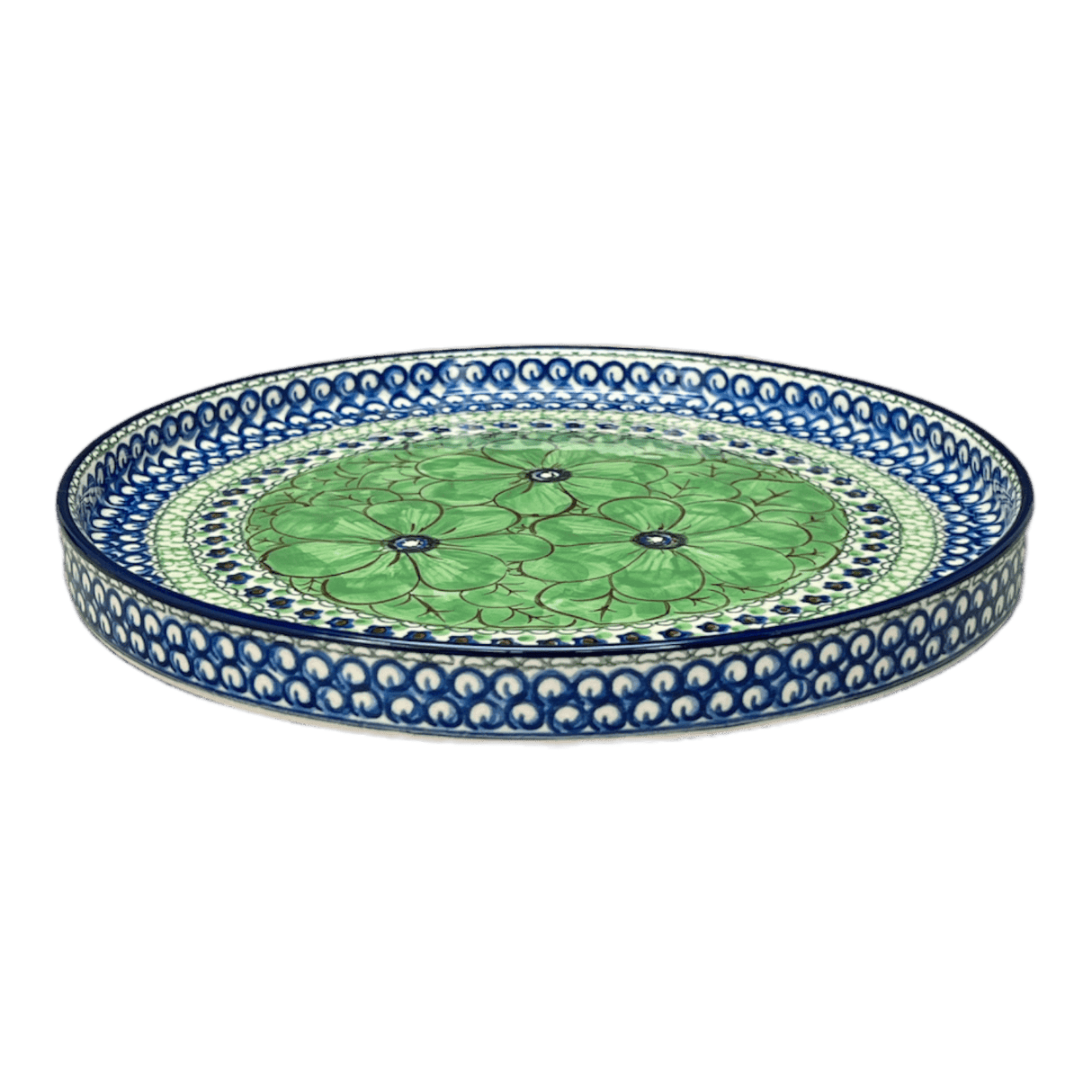 Tray, Round, 10" in "Green Goddess" by Ceramika Artystyczna | AE93-U408A