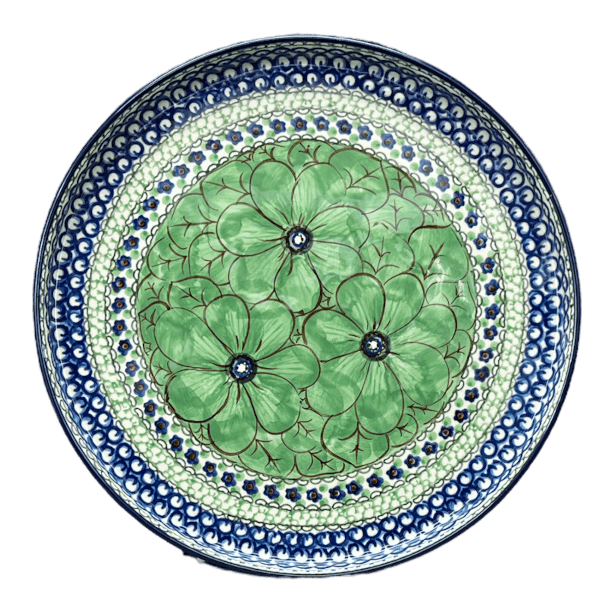 Tray, Round, 10" in "Green Goddess" by Ceramika Artystyczna | AE93-U408A