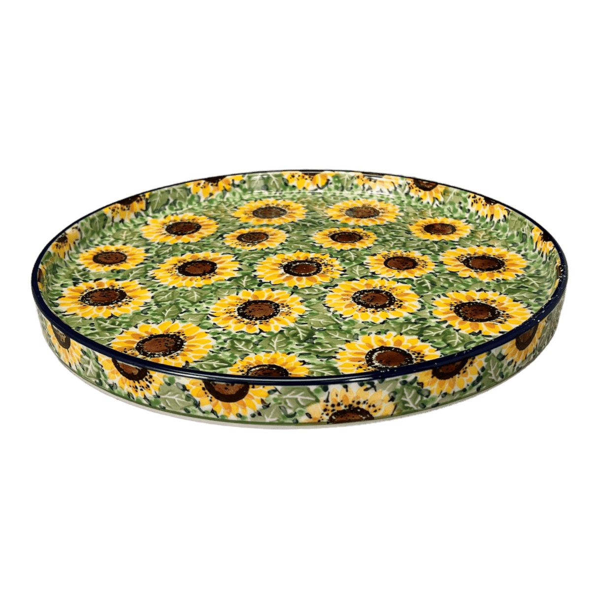 Tray, Round, 10" in "Sunflower Field" by Ceramika Artystyczna | AE93-U4737