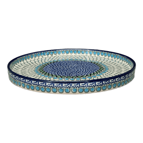 Tray, Round, 10" in "Mediterranean Waves" by Ceramika Artystyczna | AE93-U72