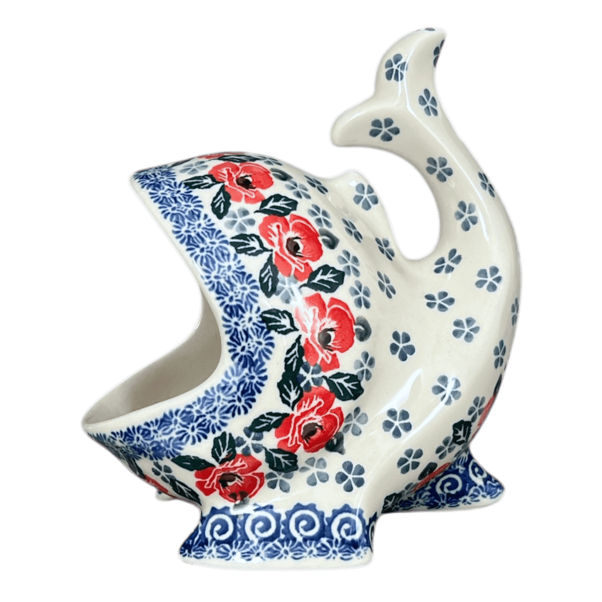 Scrubby Holder, Fish Shaped, 6.75" in "Rosie's Garden" by Ceramika Artystyczna | AF28-1490X