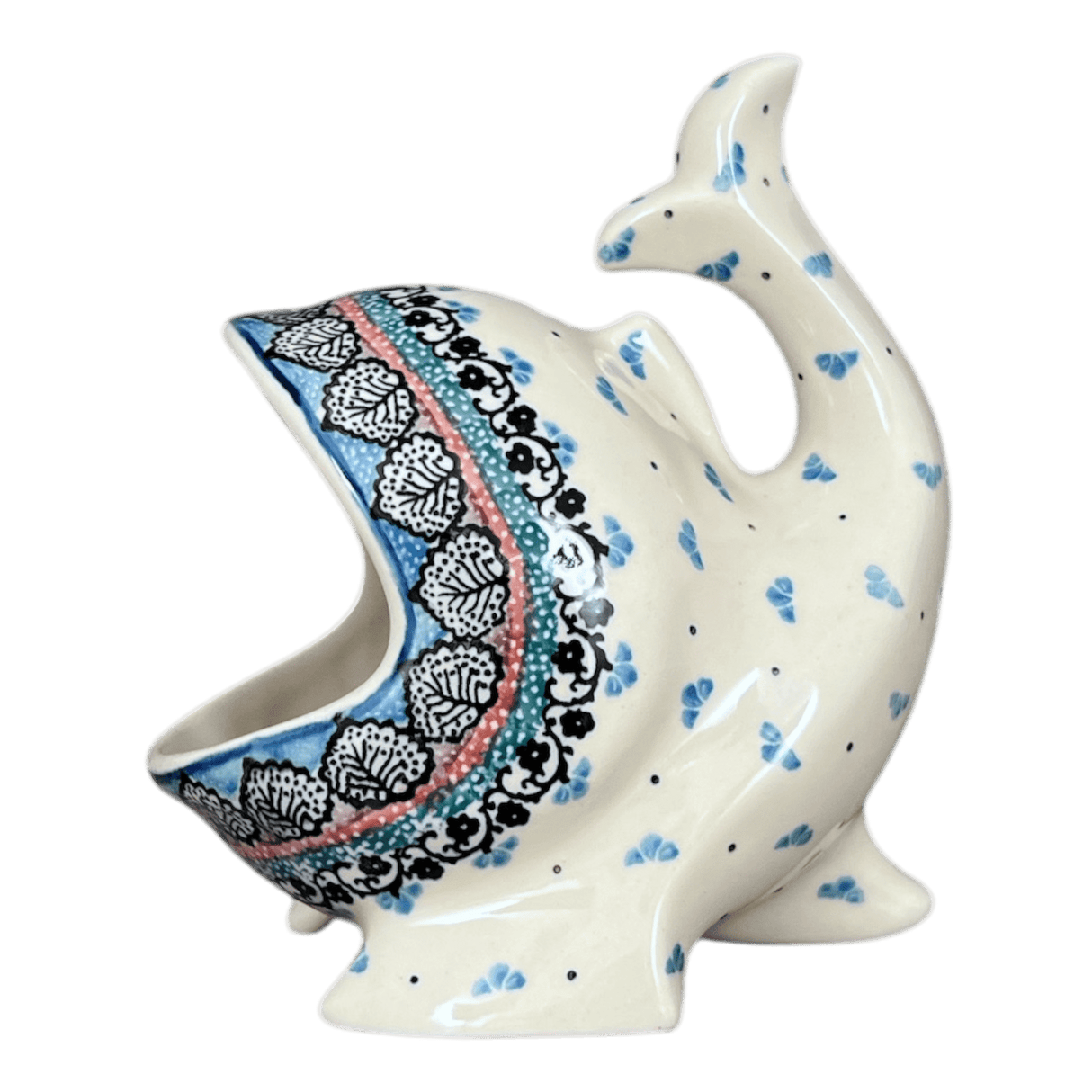 Scrubby Holder, Fish Shaped, 6.75" in "Winter Aspen" by Ceramika Artystyczna | AF28-1995X