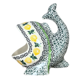 Scrubby Holder, Fish Shaped, 6.75" in "Lemons and Leaves" by Ceramika Artystyczna | AF28-2749X