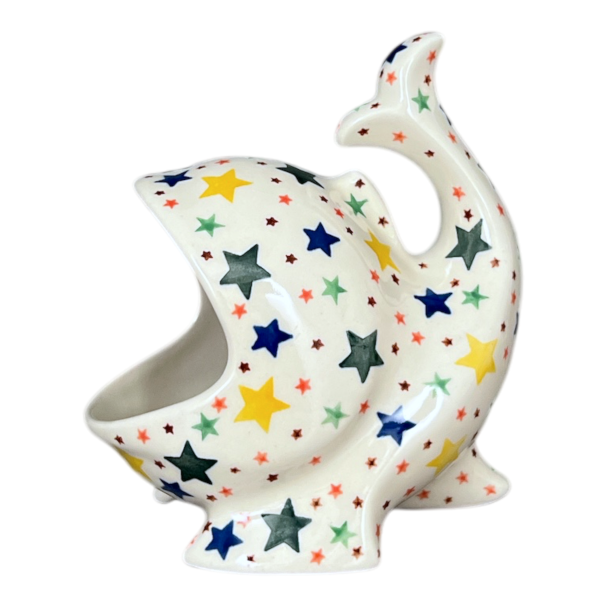 Scrubby Holder, Fish Shaped, 6.75" in "Star Shower" by Ceramika Artystyczna | AF28-359X