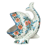 Scrubby Holder, Fish Shaped, 6.75" in "Hummingbird Bouquet" by Ceramika Artystyczna | AF28-U3357