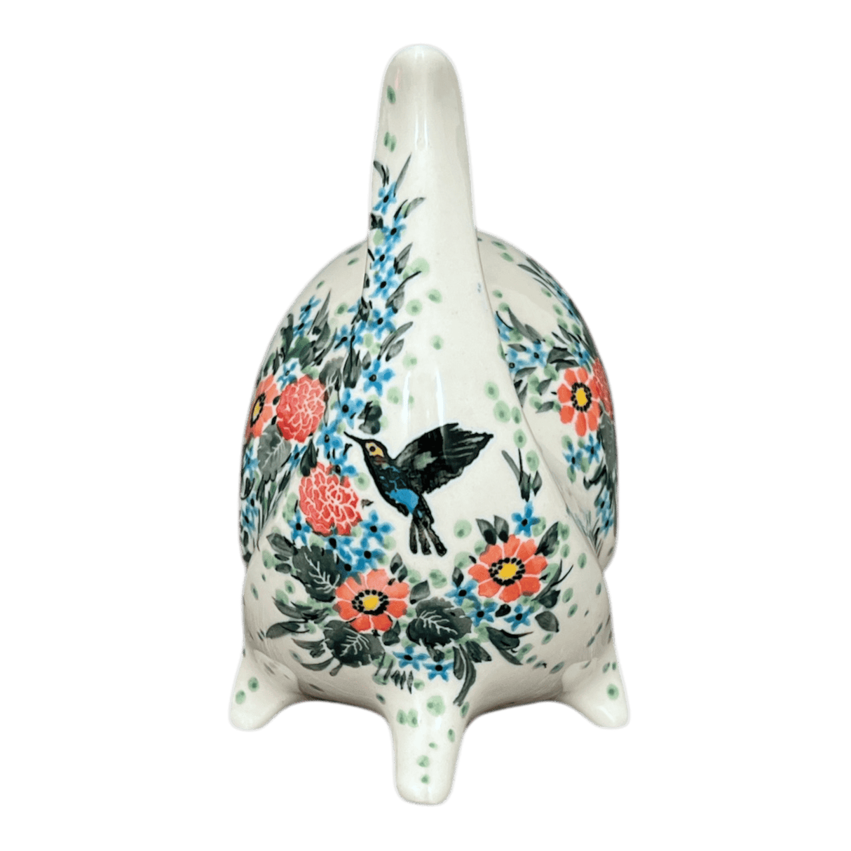 Scrubby Holder, Fish Shaped, 6.75" in "Hummingbird Bouquet" by Ceramika Artystyczna | AF28-U3357