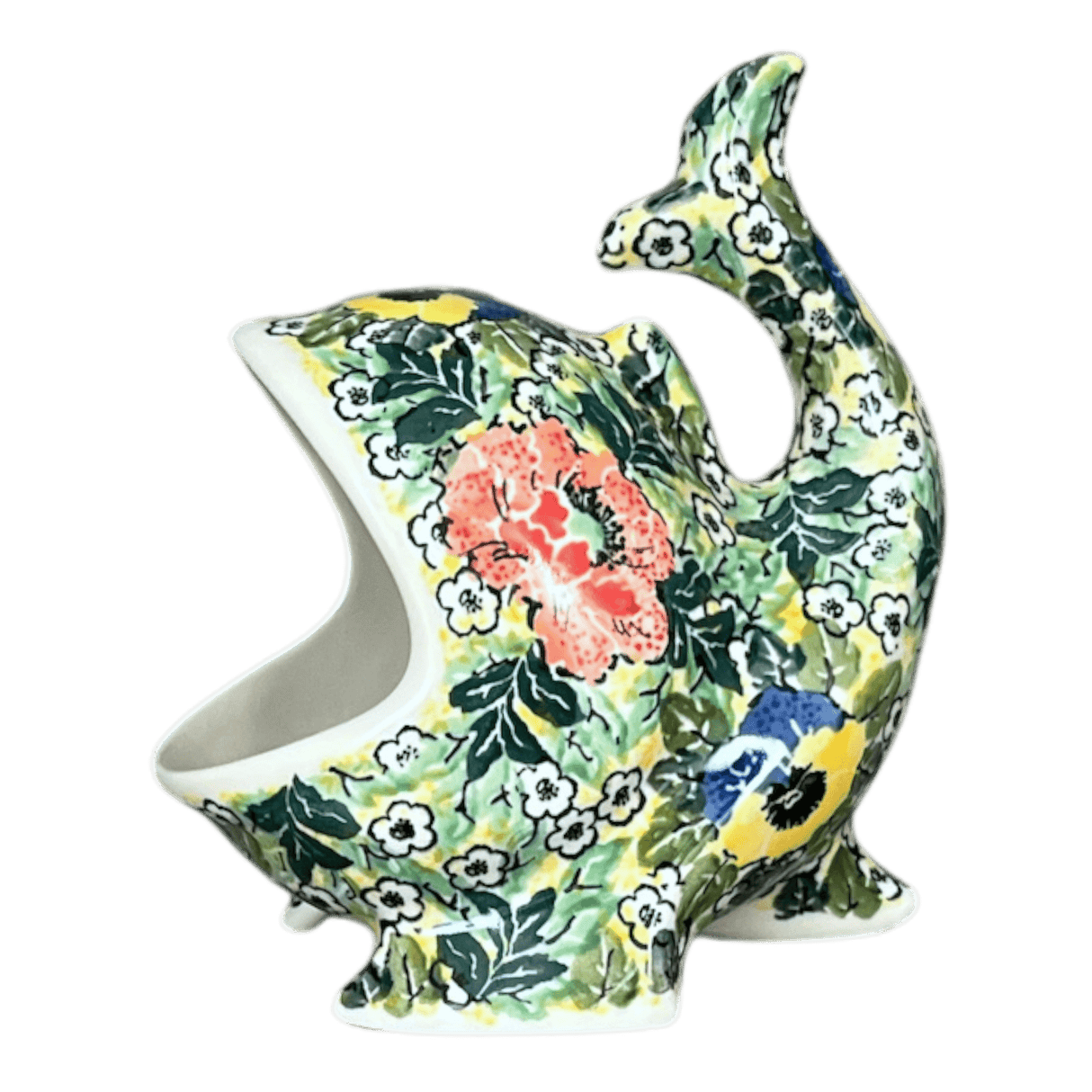 Scrubby Holder, Fish Shaped, 6.75" in "Tropical Love" by Ceramika Artystyczna | AF28-U4705