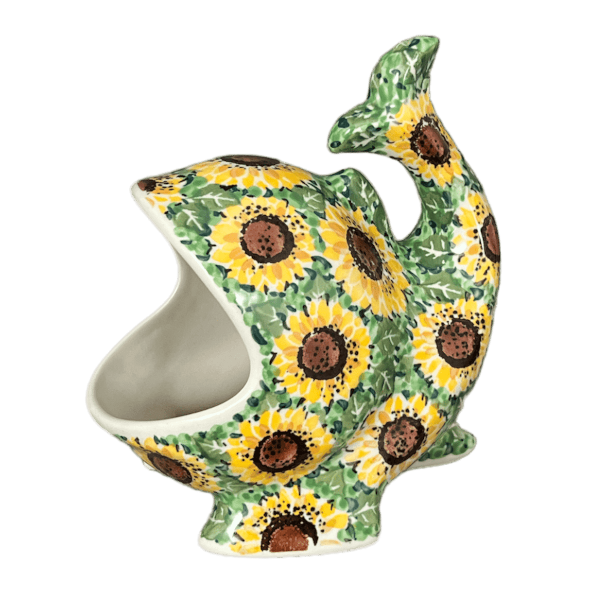 Scrubby Holder, Fish Shaped, 6.75" in "Sunflower Field" by Ceramika Artystyczna | AF28-U4737