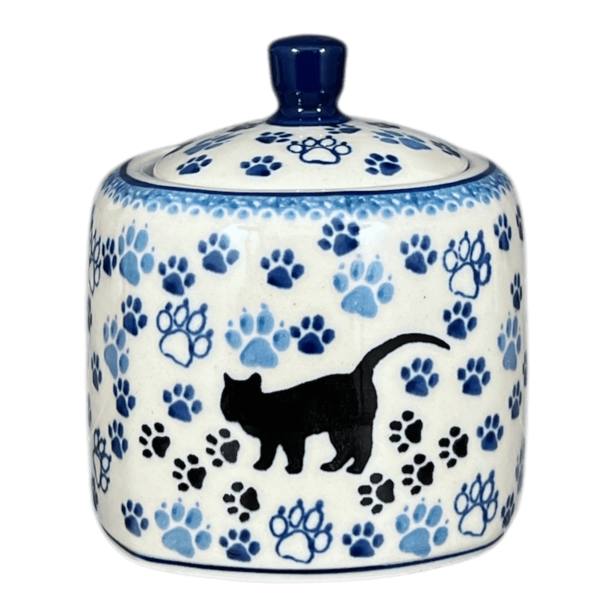 Bowl, Square, Sugar Bowl, 4" in "Cat Tracks" by Ceramika Artystyczna | AF38-1771