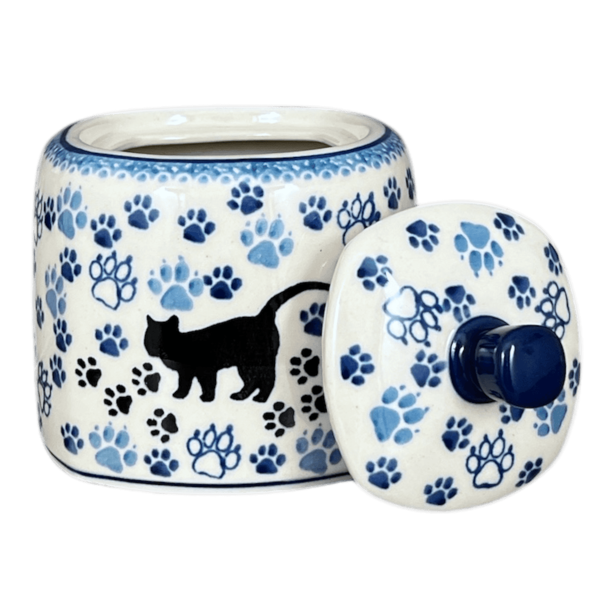 Bowl, Square, Sugar Bowl, 4" in "Cat Tracks" by Ceramika Artystyczna | AF38-1771