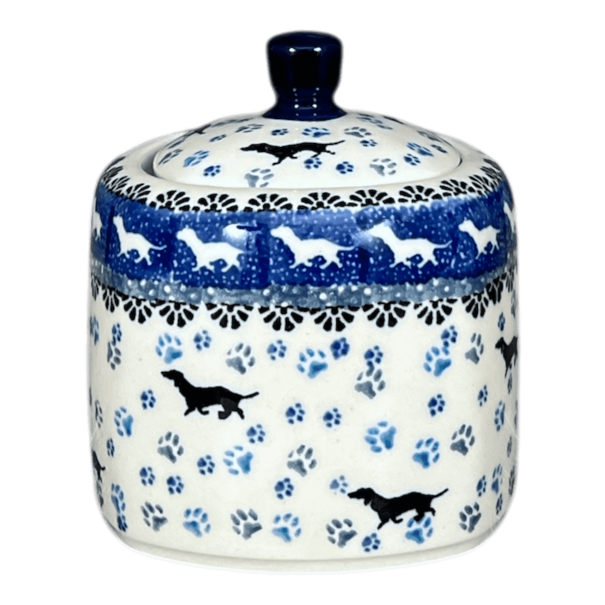 Bowl, Square, Sugar Bowl, 4" in "Wiener Dog Delight" by Ceramika Artystyczna | AF38-2151X