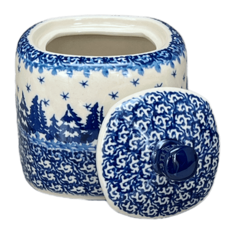 Bowl, Square, Sugar Bowl, 4" in "Winter Skies" by Ceramika Artystyczna | AF38-2826X