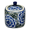 Polish Pottery 4" Sugar Bowl (Blue Dahlia) | AF38-U1473 at PolishPotteryOutlet.com