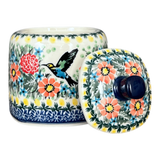 Bowl, Square, Sugar Bowl, 4" in "Hummingbird Bouquet" by Ceramika Artystyczna | AF38-U3357