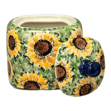 Bowl, Square, Sugar Bowl, 4" in "Sunflower Field" by Ceramika Artystyczna | AF38-U4737