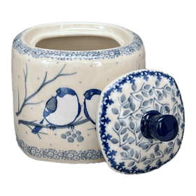 Polish Pottery CA 4" Sugar Bowl (Bullfinch on Blue) | AF38-U4830 Additional Image at PolishPotteryOutlet.com