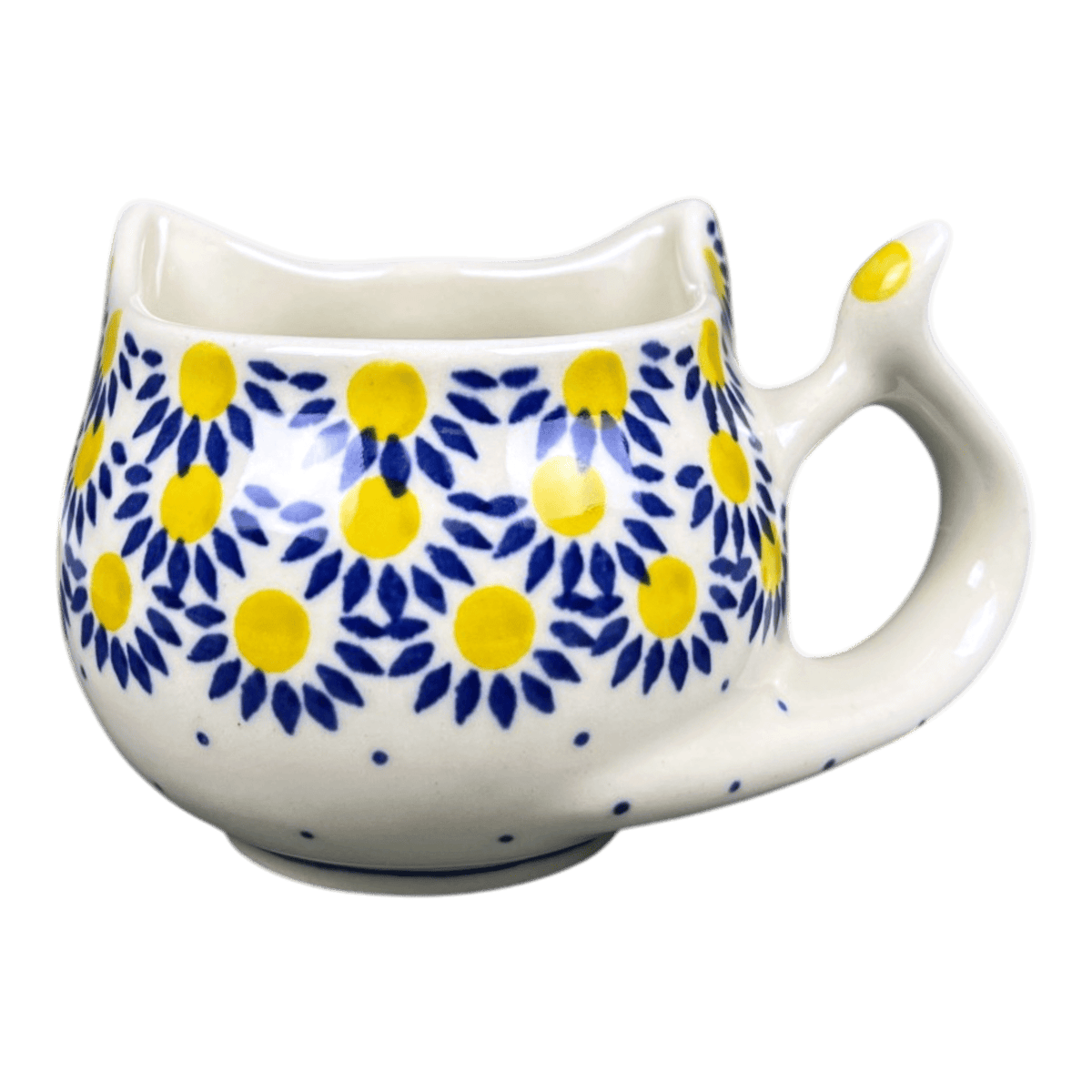 Mug, Cat Shaped, 10 oz in "Sunny Circle" by Ceramika Artystyczna | AH14-0215