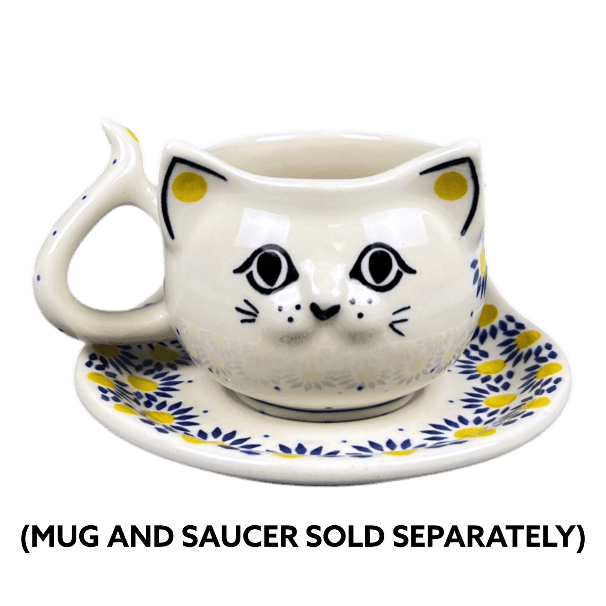 Mug, Cat Shaped, 10 oz in "Sunny Circle" by Ceramika Artystyczna | AH14-0215