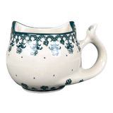 Mug, Cat Shaped, 10 oz in "Green Lace" by Ceramika Artystyczna | AH14-1149Q