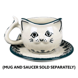Mug, Cat Shaped, 10 oz in "Green Lace" by Ceramika Artystyczna | AH14-1149Q