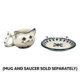 Mug, Cat Shaped, 10 oz in "Green Lace" by Ceramika Artystyczna | AH14-1149Q