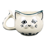 Mug, Cat Shaped, 10 oz in "Green Lace" by Ceramika Artystyczna | AH14-1149Q