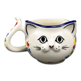 Mug, Cat Shaped, 10 oz in "Rainbow Hearts" by Ceramika Artystyczna | AH14-U4833