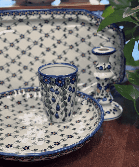 Bowl, Round, Shallow, 12.5" in "Butterfly Blues" by Andy | NDA199-17