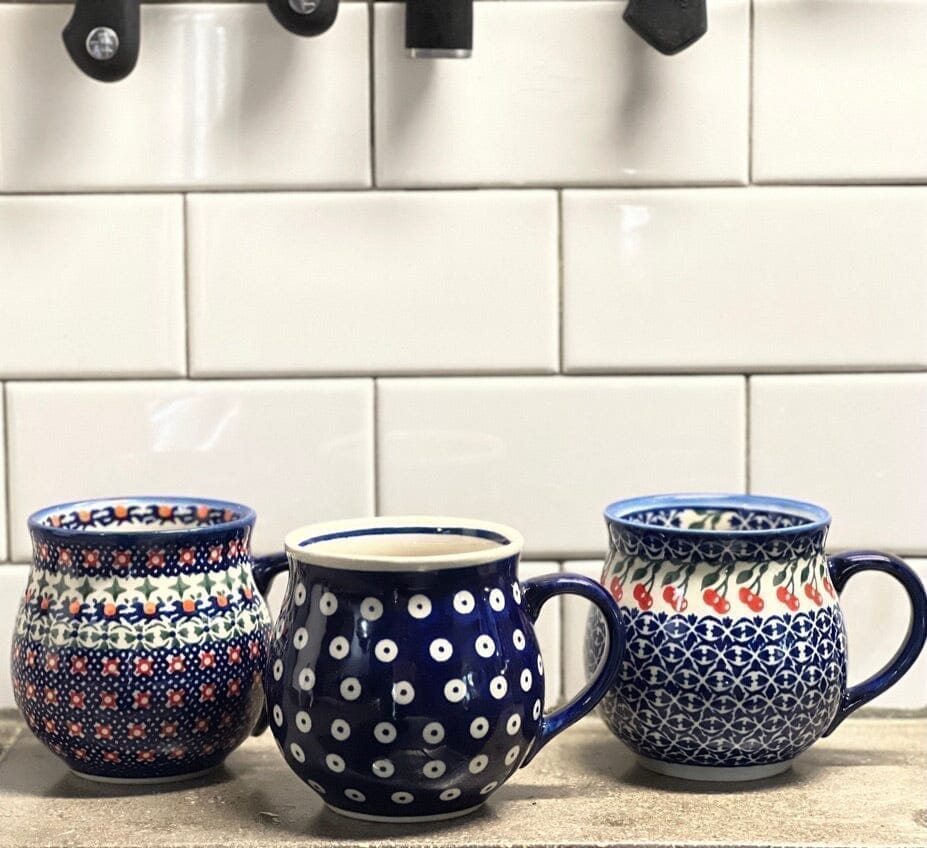 Mug, Belly Mug, 16 oz Large in "Lovely Ladybugs" by Andy | NDA10-18