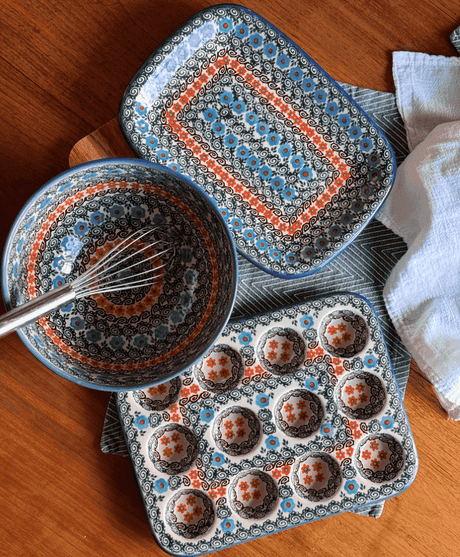 Muffin Pan, 12 Cup Mini in "Red Lattice" by Andy | NDA169-20