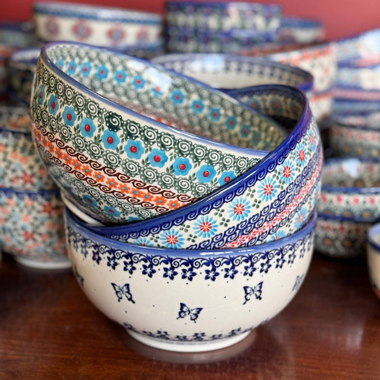 Bowl, Round, Deep, 8.5" in "Daisy Waves" by Andy | NDA192-3