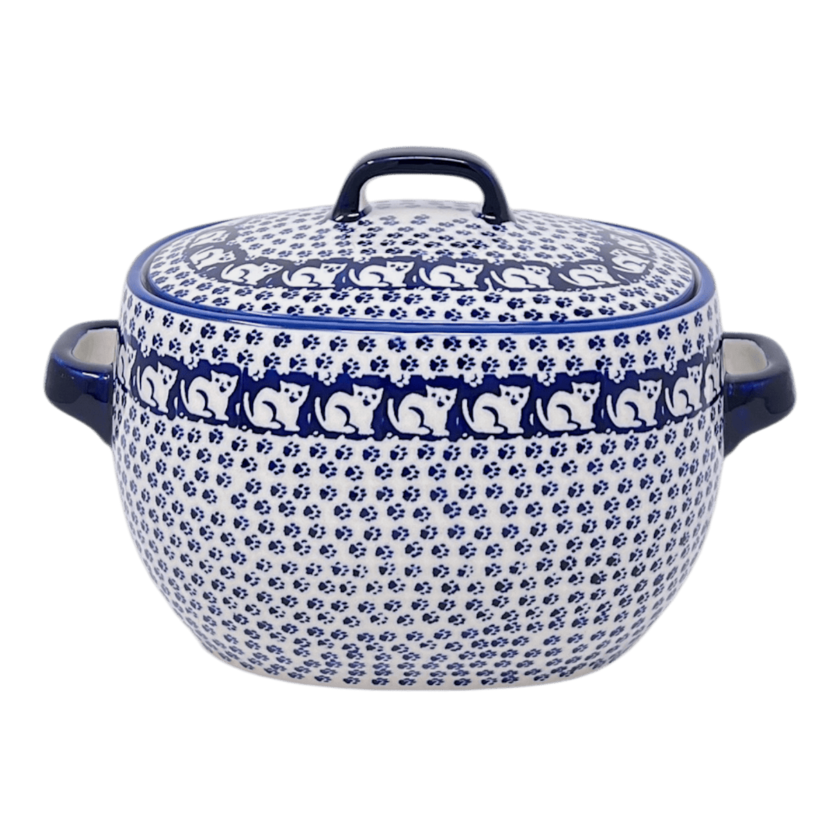 Pot, Stew Serving, Handles, 5" x 8" in "Kitty Cat Path" by Manufaktura | B021T-KOT6