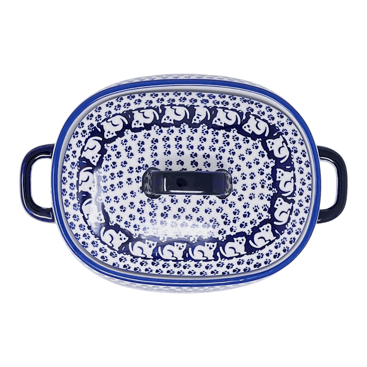 Pot, Stew Serving, Handles, 5" x 8" in "Kitty Cat Path" by Manufaktura | B021T-KOT6