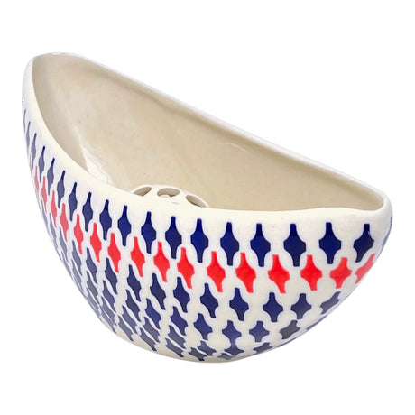 Vase, Ikebana, Oval, Frog Insert, 10.5" x 4.5" in "Shock Waves" by Manufaktura | W022U-GZ42
